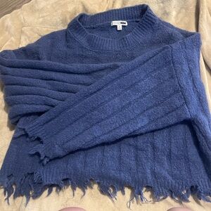 Fashion Nova Distressed Blue Sweater
